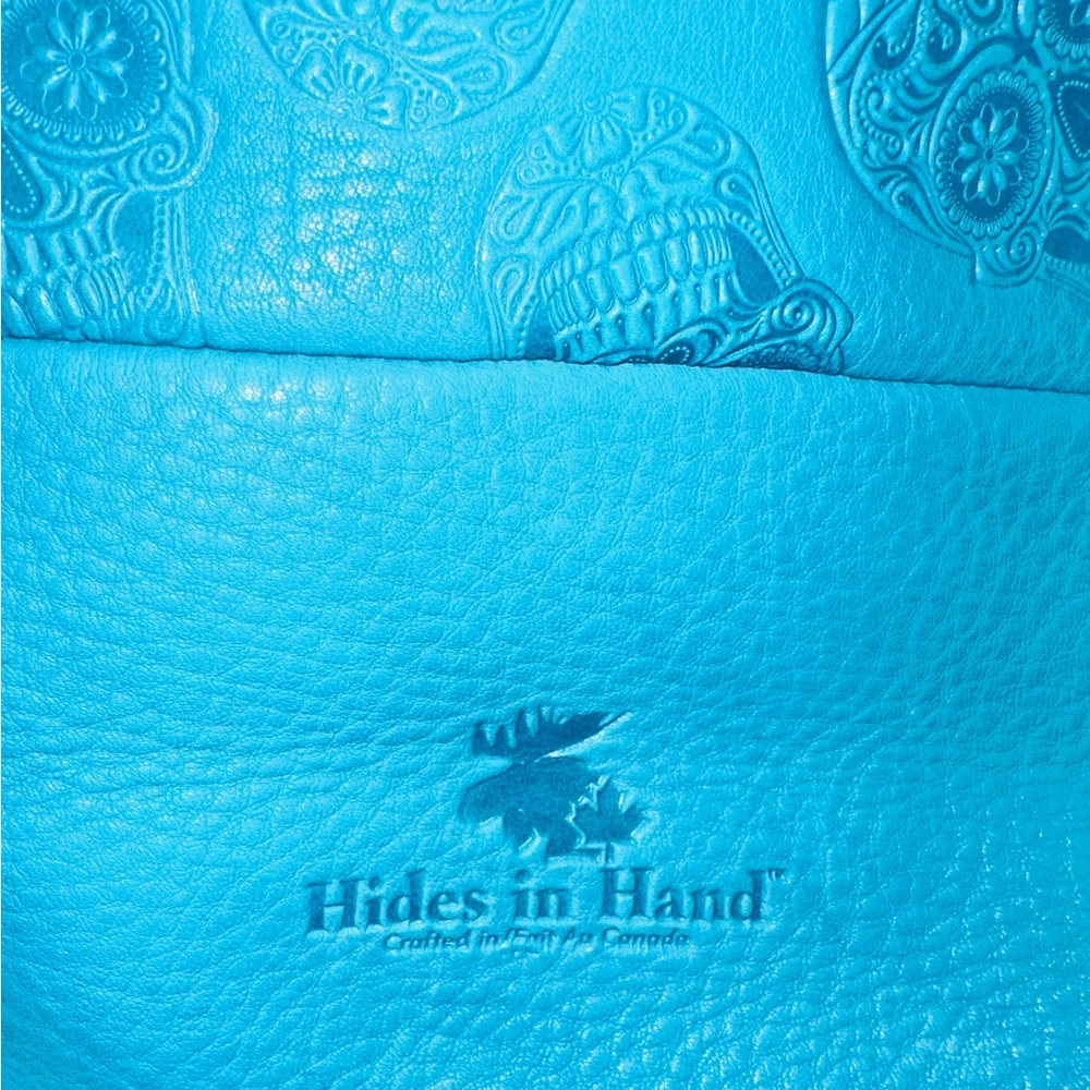 Custom made only one ever made butter soft Blue skull Embossed Tote - Picture 9 of 17